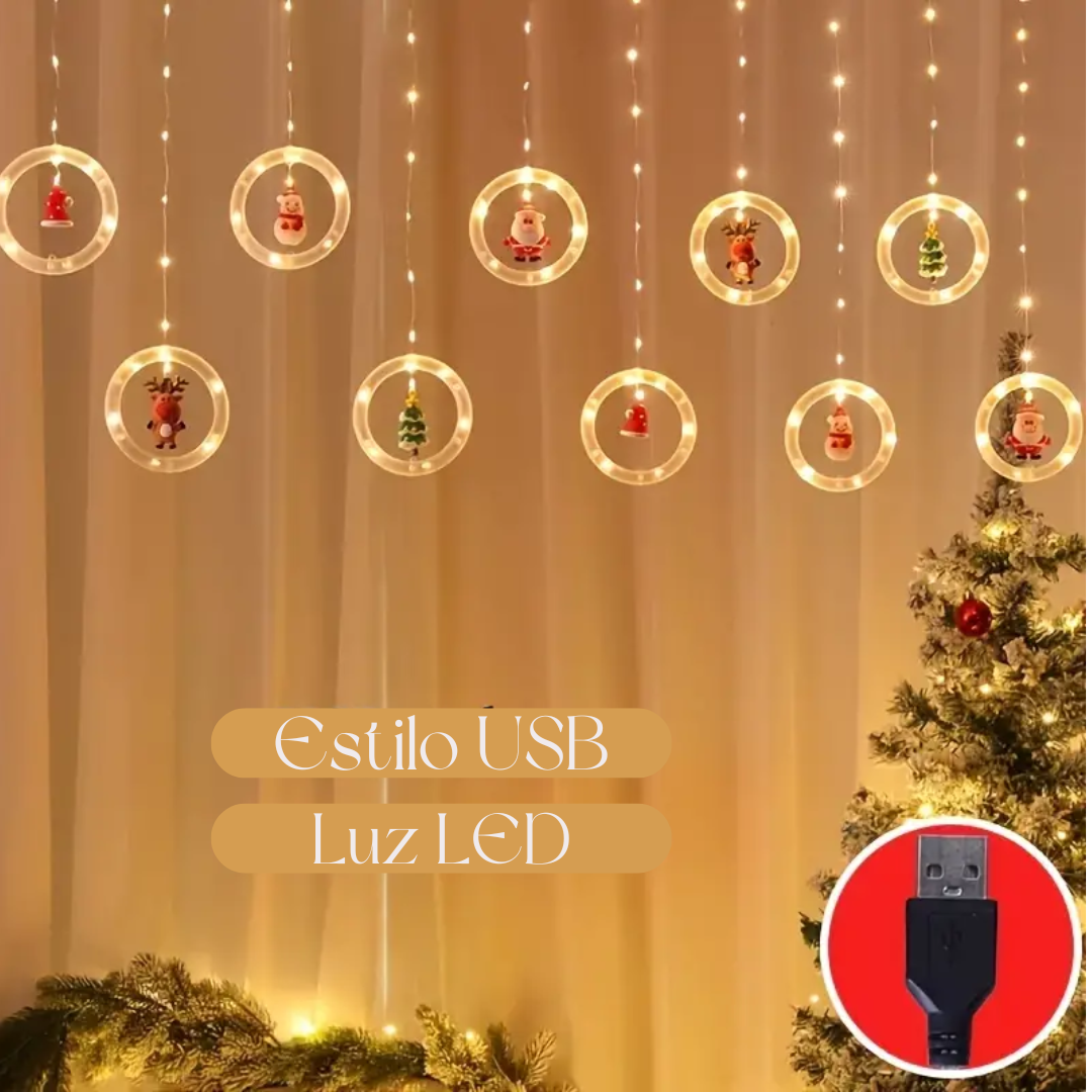 "Crea un Espectáculo Brillante✨: Luces LED de Cortina para una Navidad Mágica🎄🌟"