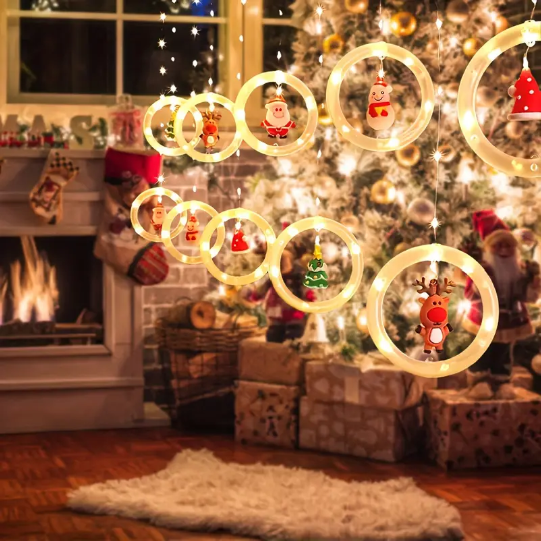 "Crea un Espectáculo Brillante✨: Luces LED de Cortina para una Navidad Mágica🎄🌟"