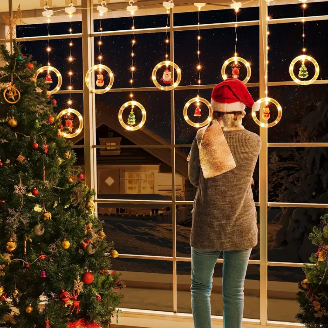 "Crea un Espectáculo Brillante✨: Luces LED de Cortina para una Navidad Mágica🎄🌟"