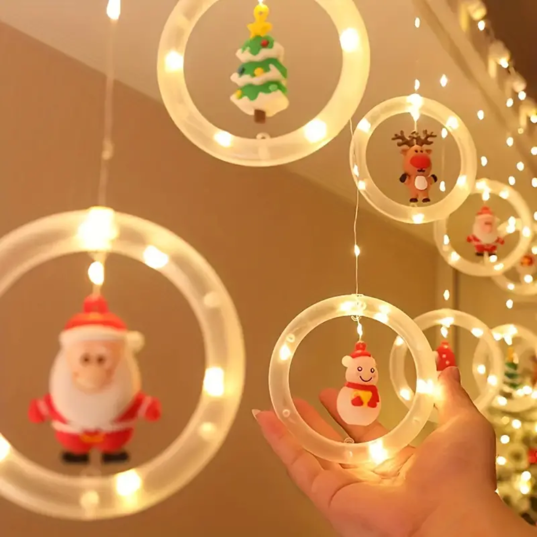 "Crea un Espectáculo Brillante✨: Luces LED de Cortina para una Navidad Mágica🎄🌟"