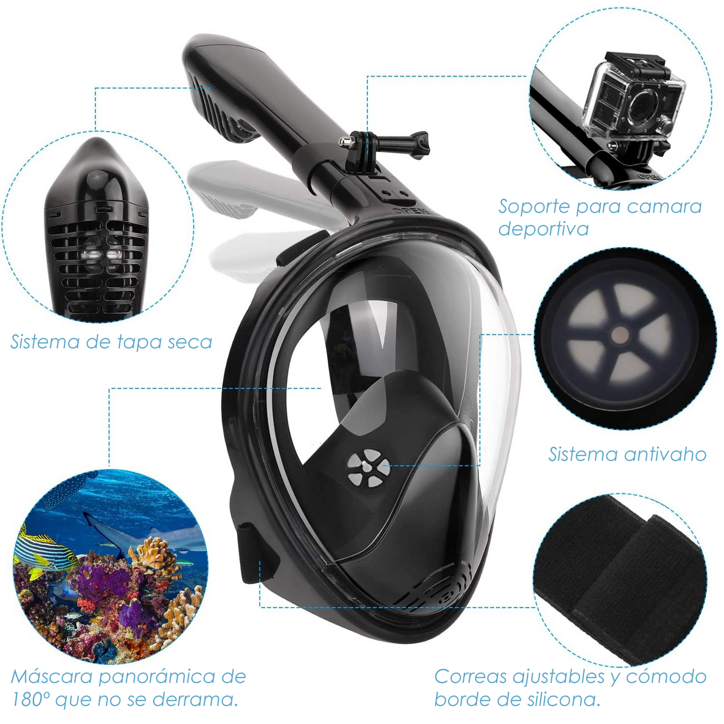 Mascara Buceo Careta Snorkel Full